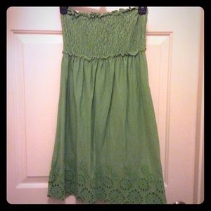 Love rocks M green tube top lacy bordered  skirt